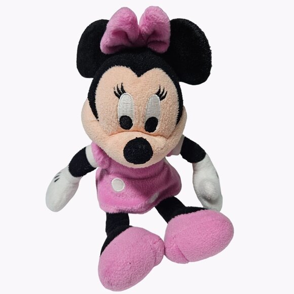 Disney Original Minnie Mouse 9 inch Plush Pink Dress Bow Stuffed Animal Toy - Picture 1 of 5